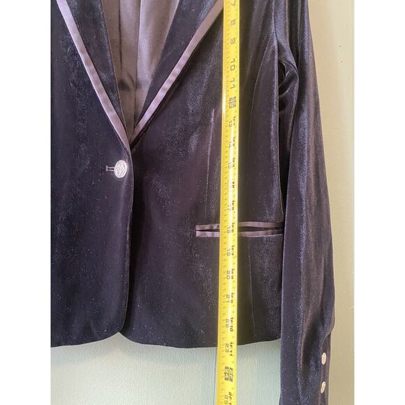 Draper James Blazer Womens Small Black Velvet Witchy Career Office Work Jacket - Picture 8 of 11